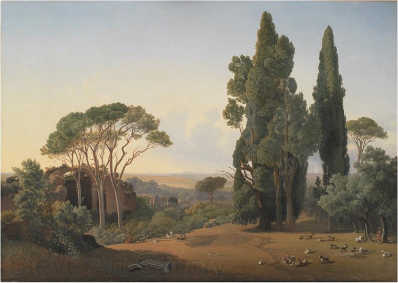 Fritz Petzholdt A View from Villa Adriana, Tivoli France oil painting art